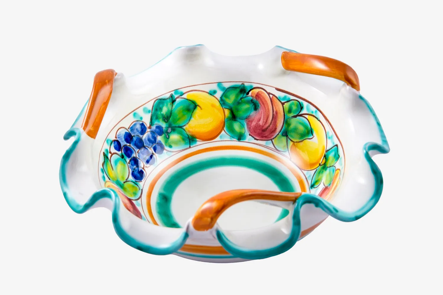 Scalloped Fruit Bowl with Handles