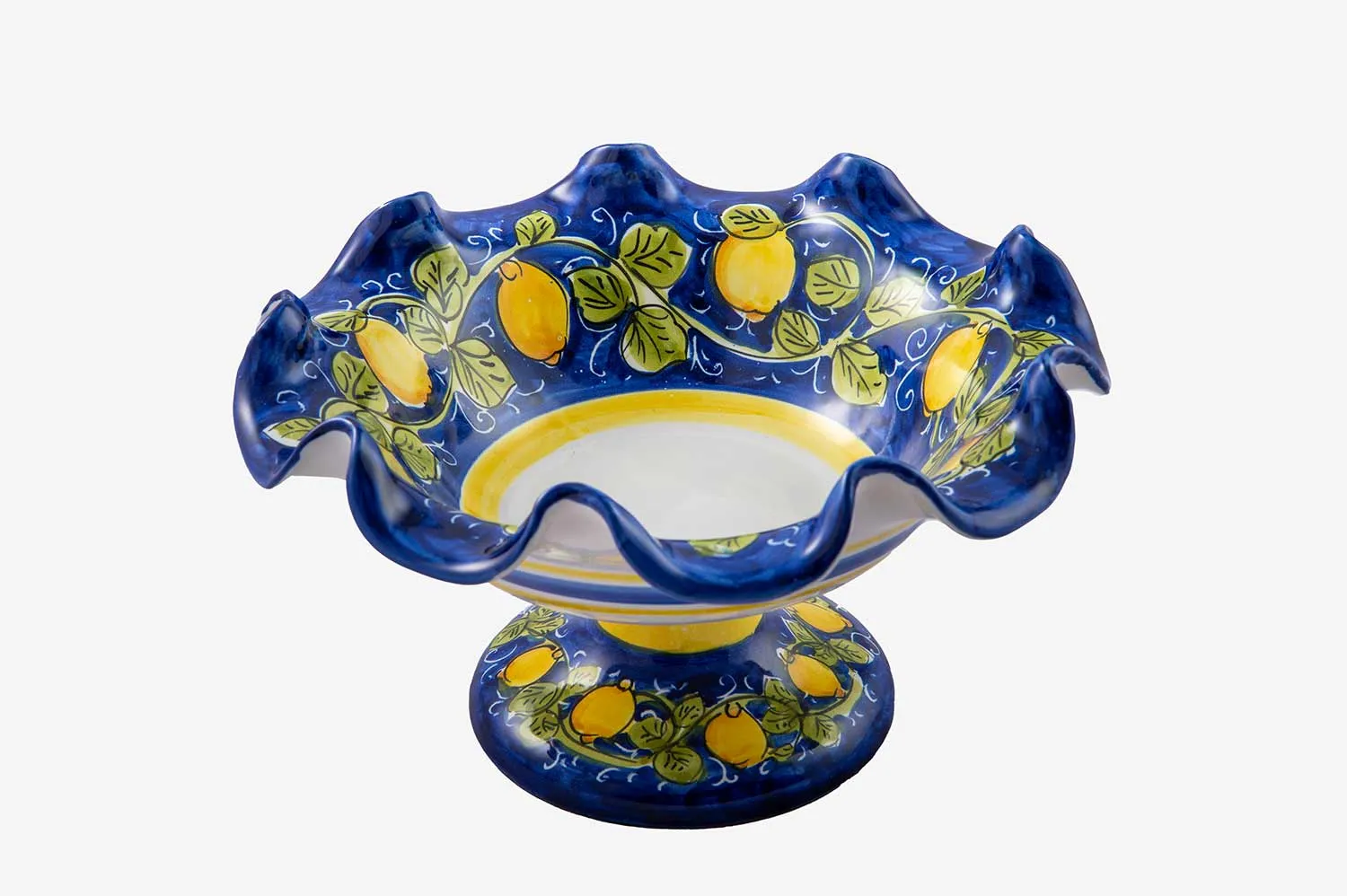 Handpainted Ceramic Cake Stand with Lemons