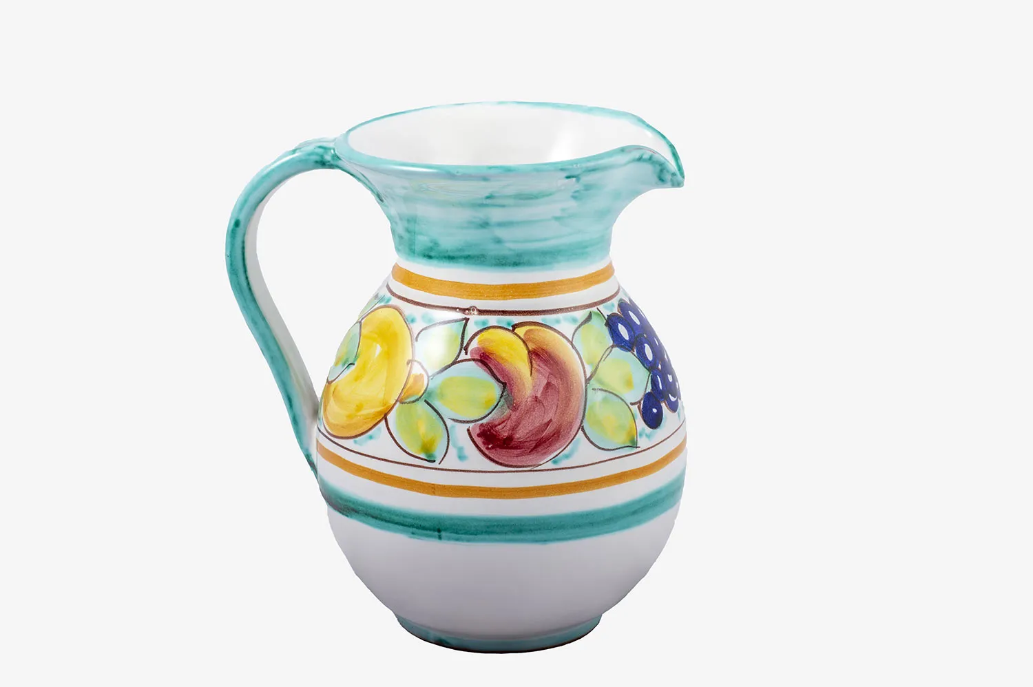 Handpainted Ceramic Jug with Fruit