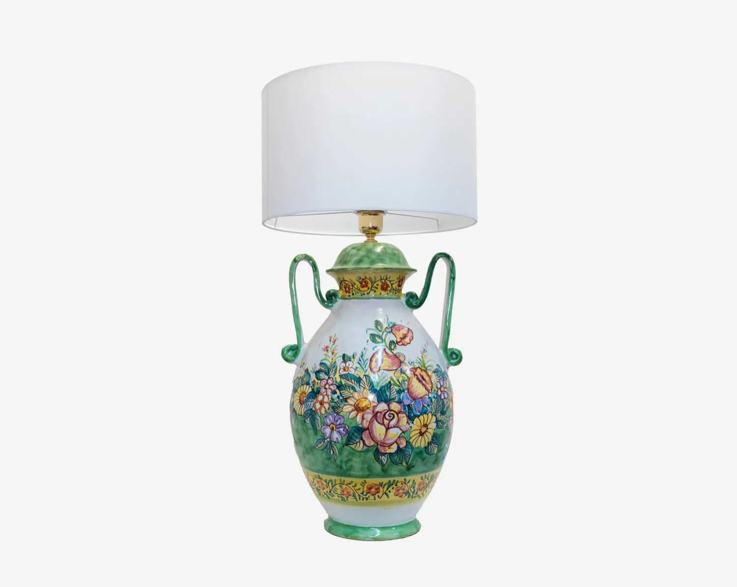 Green Flower Ceramic Table Lamp