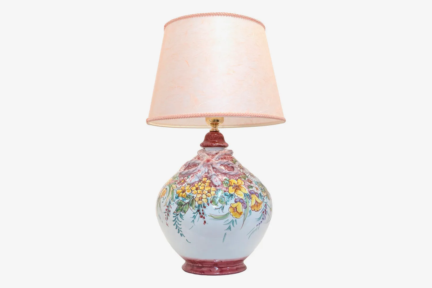 Red Flower Ceramic Table Lamp