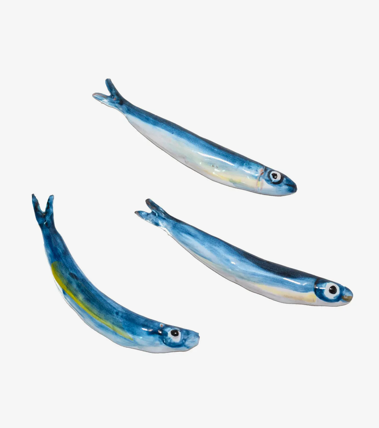 Ceramic Anchovies Wall Decor, Set of 3