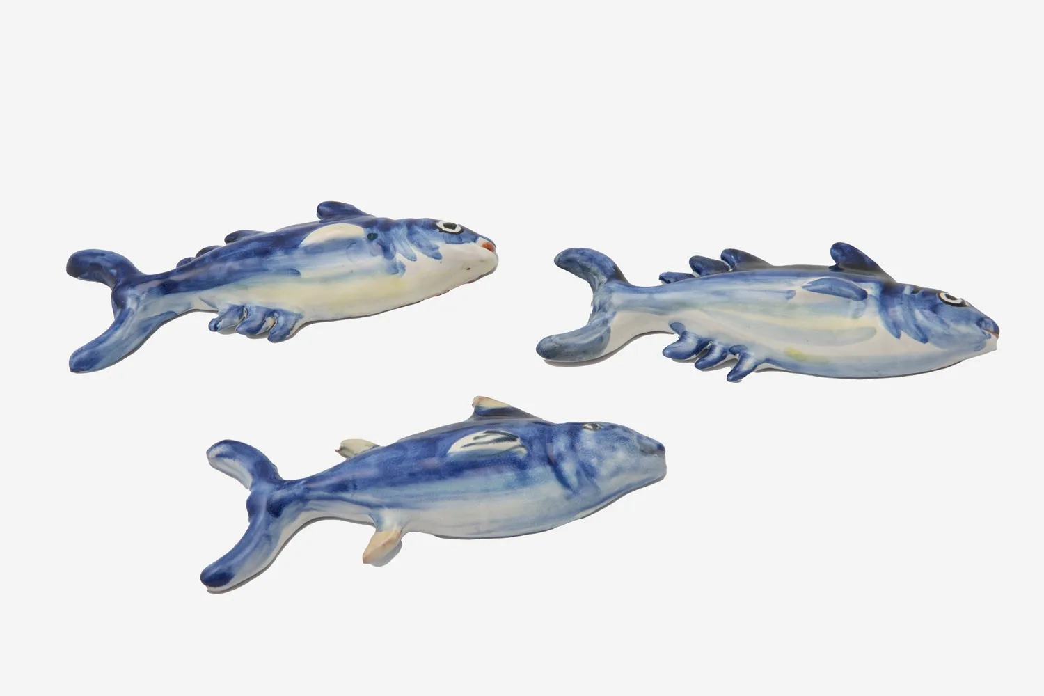 Set of Three Ceramic Wall Fishes