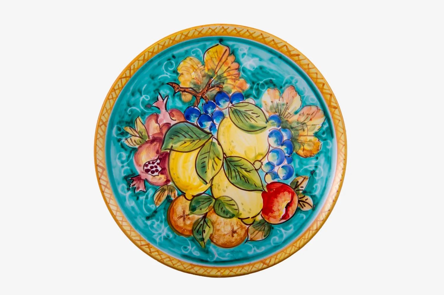 Wall Plate with Fruit on Teal