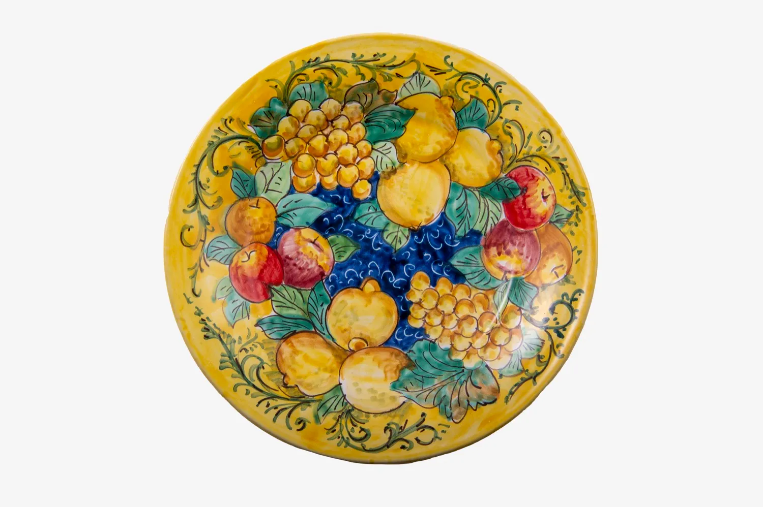 Fruit Wall Plate with Scalloped Rim