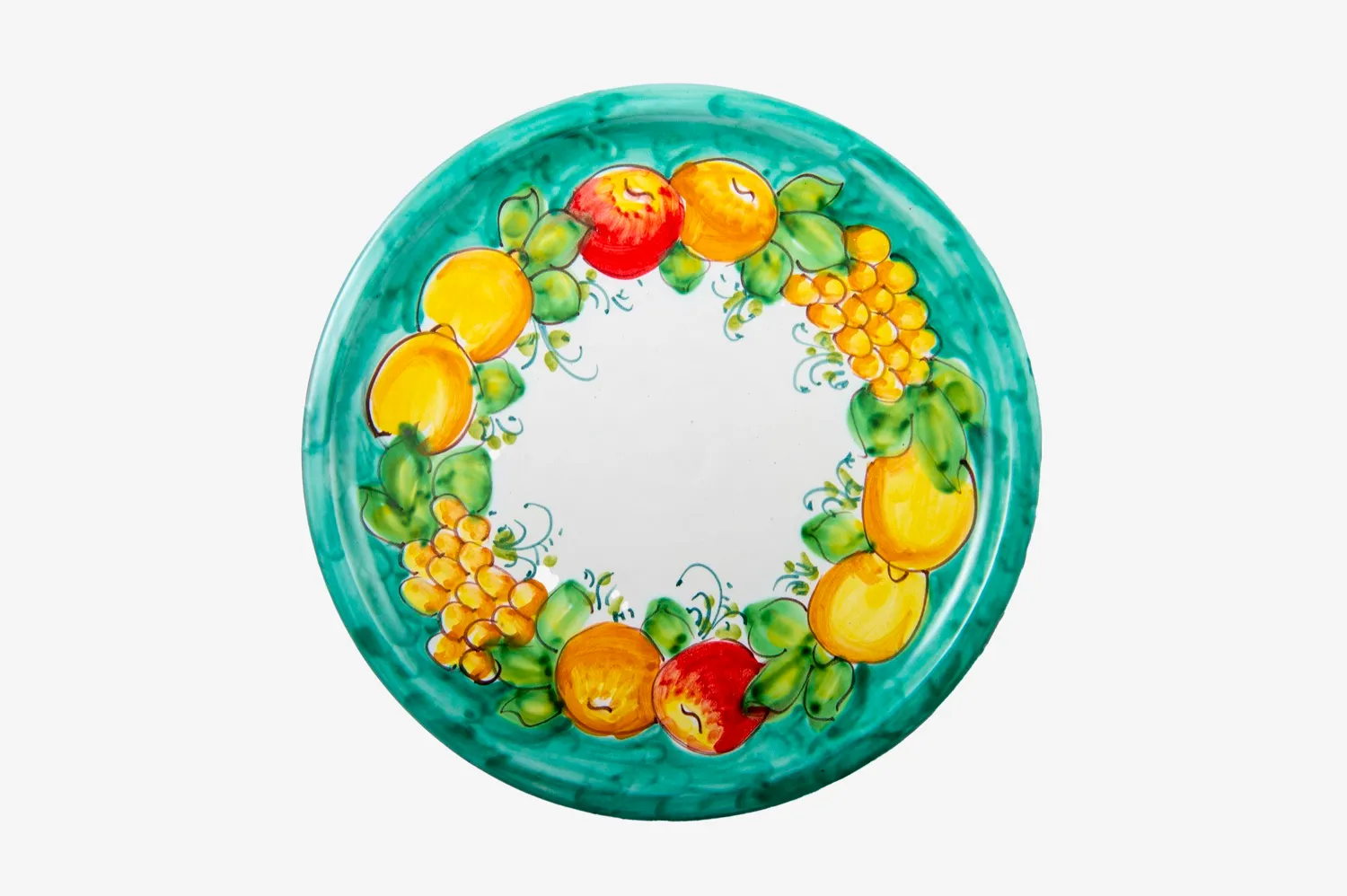 Handpainted Fruit Wreath Pizza Plate