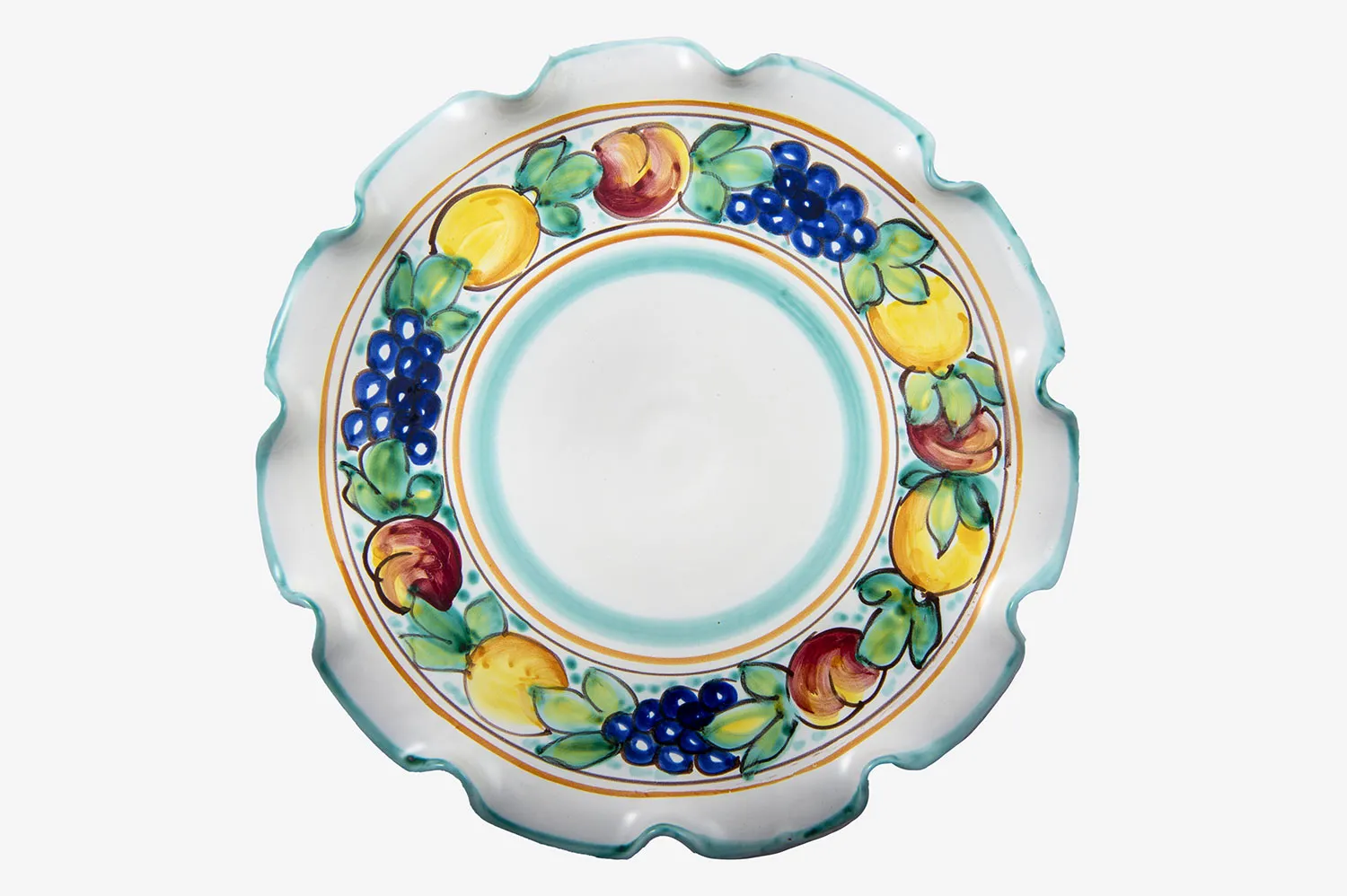 Scalloped Cake Plate with Fruit