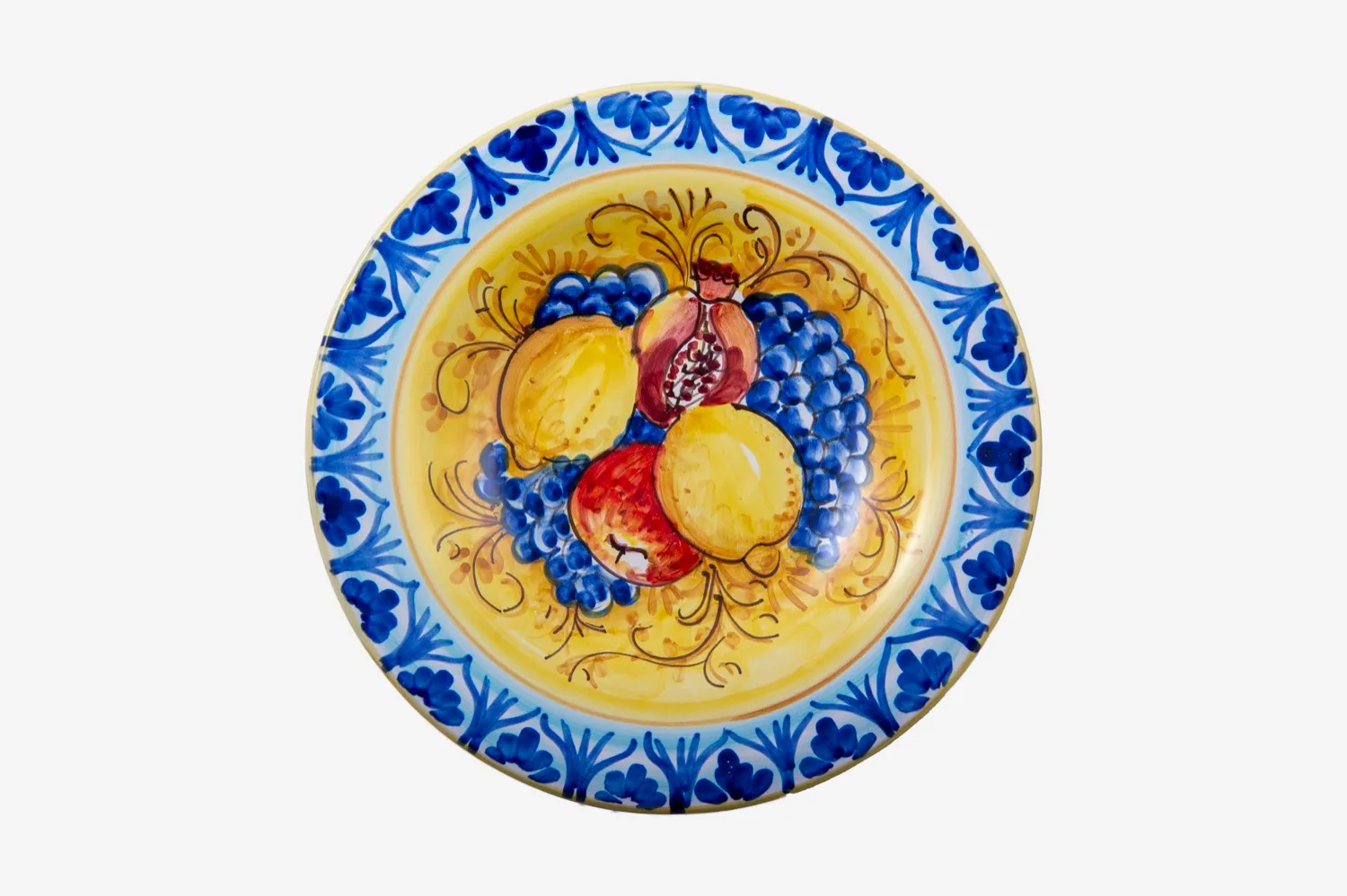Wall Plate with Fruit and Blue Border