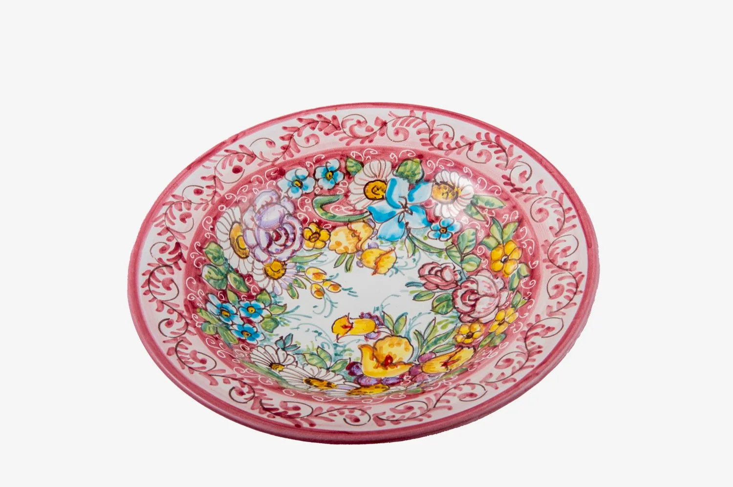 Floral Wall Plate with Pink Rim gallery