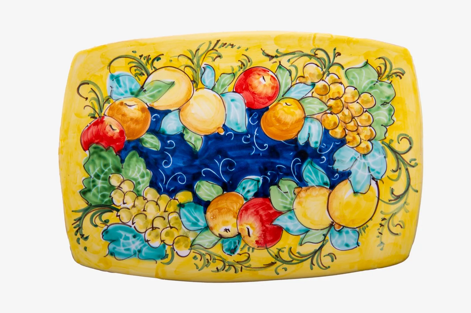 Rectangular Ceramic Serving Plate with Fruit