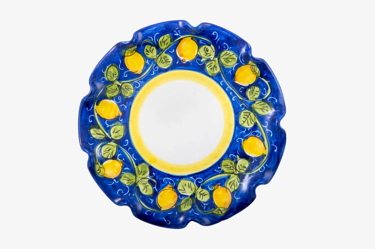 Scalloped Cake Plate with Lemons