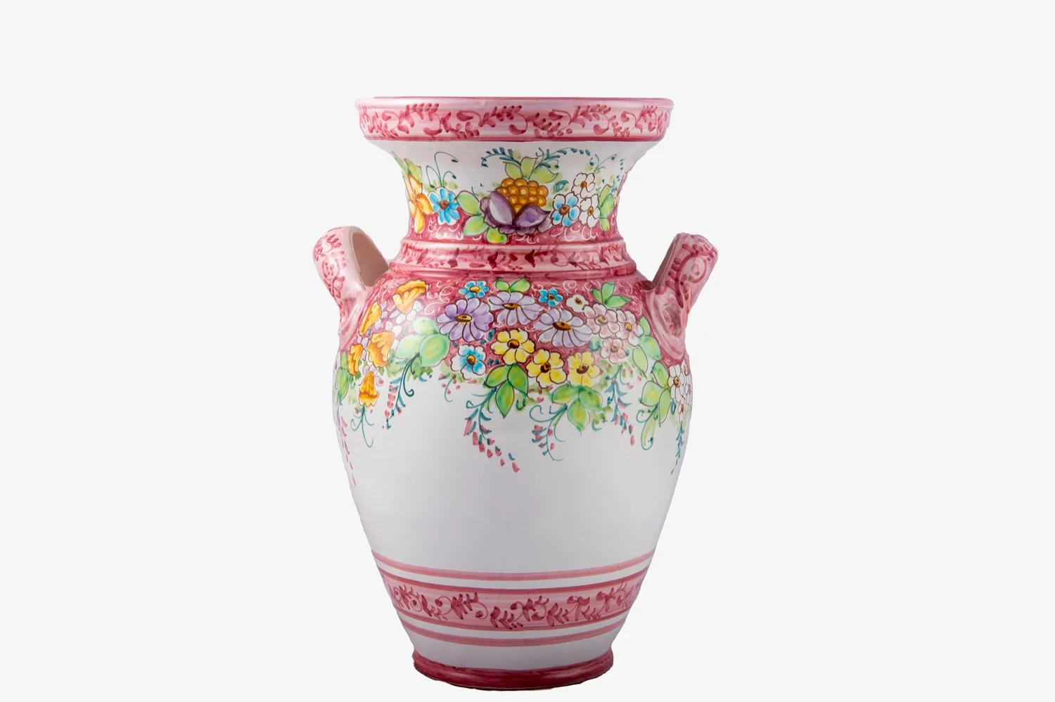 Ceramic Umbrella Stand with Flowers