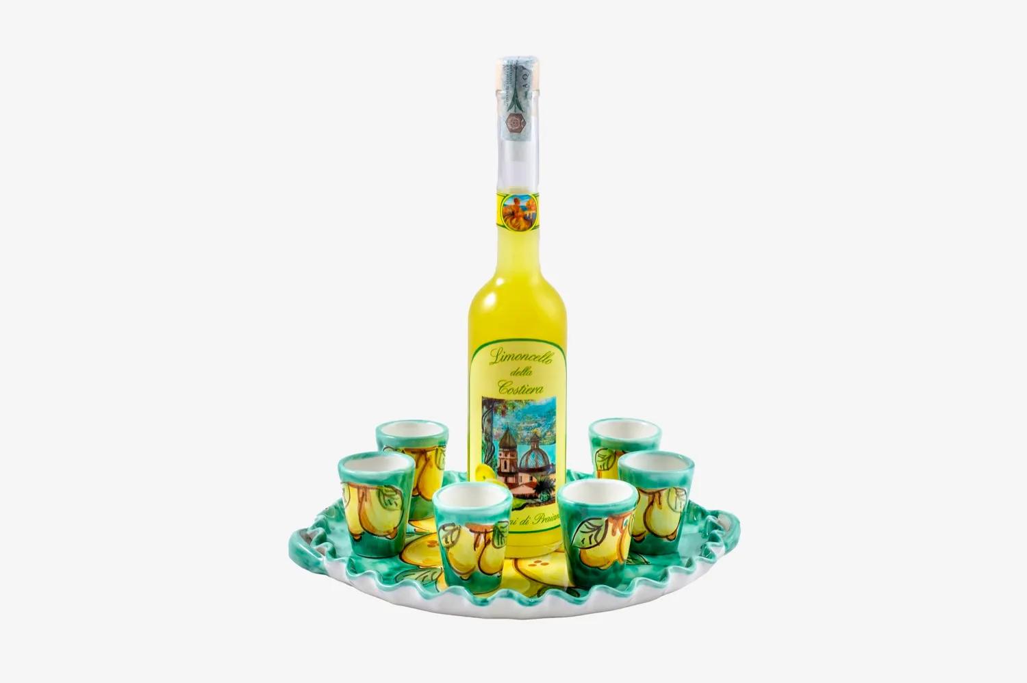 Limoncello Cups and Tray Set