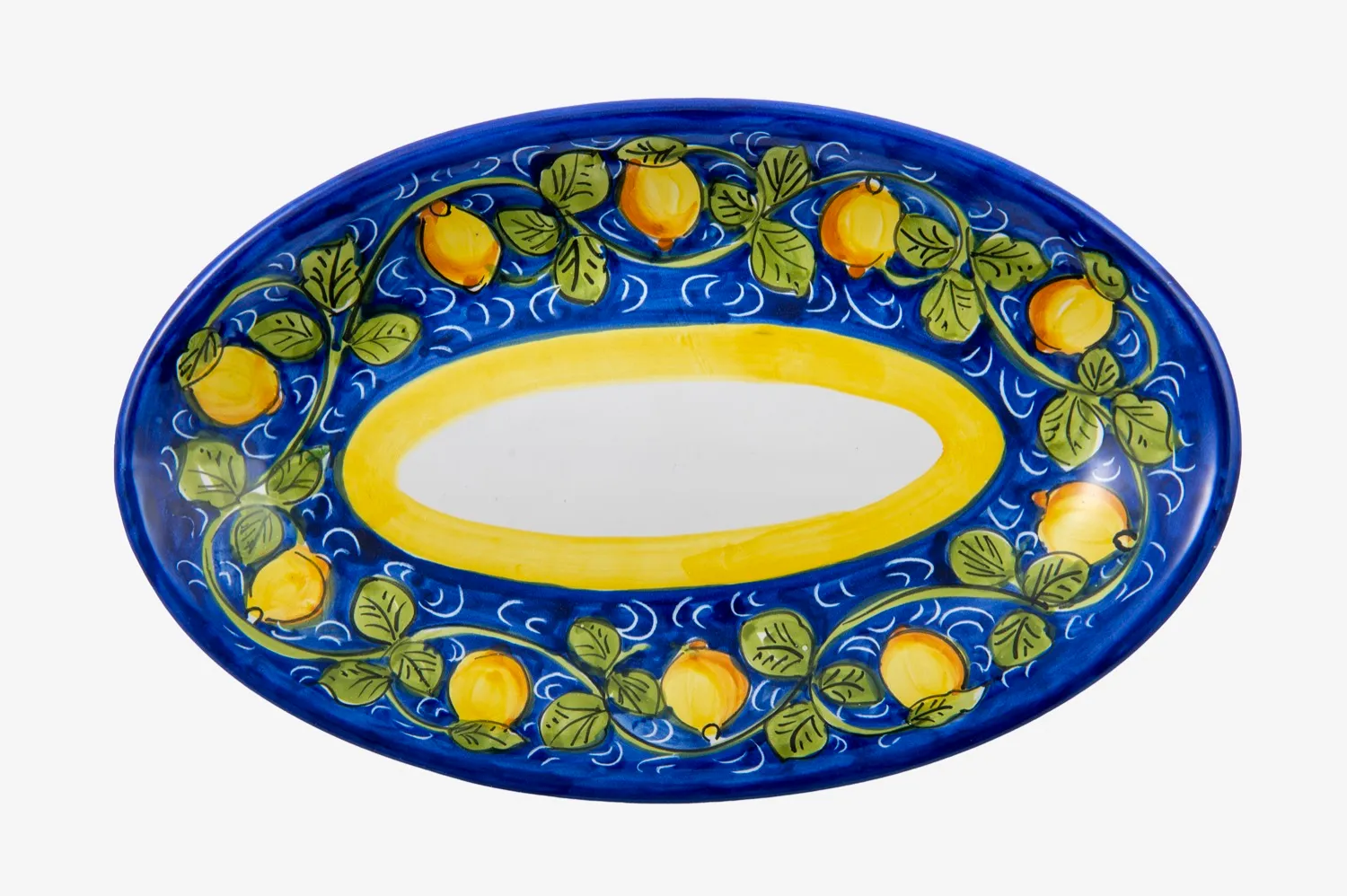 Deep Oval Platter with Lemons