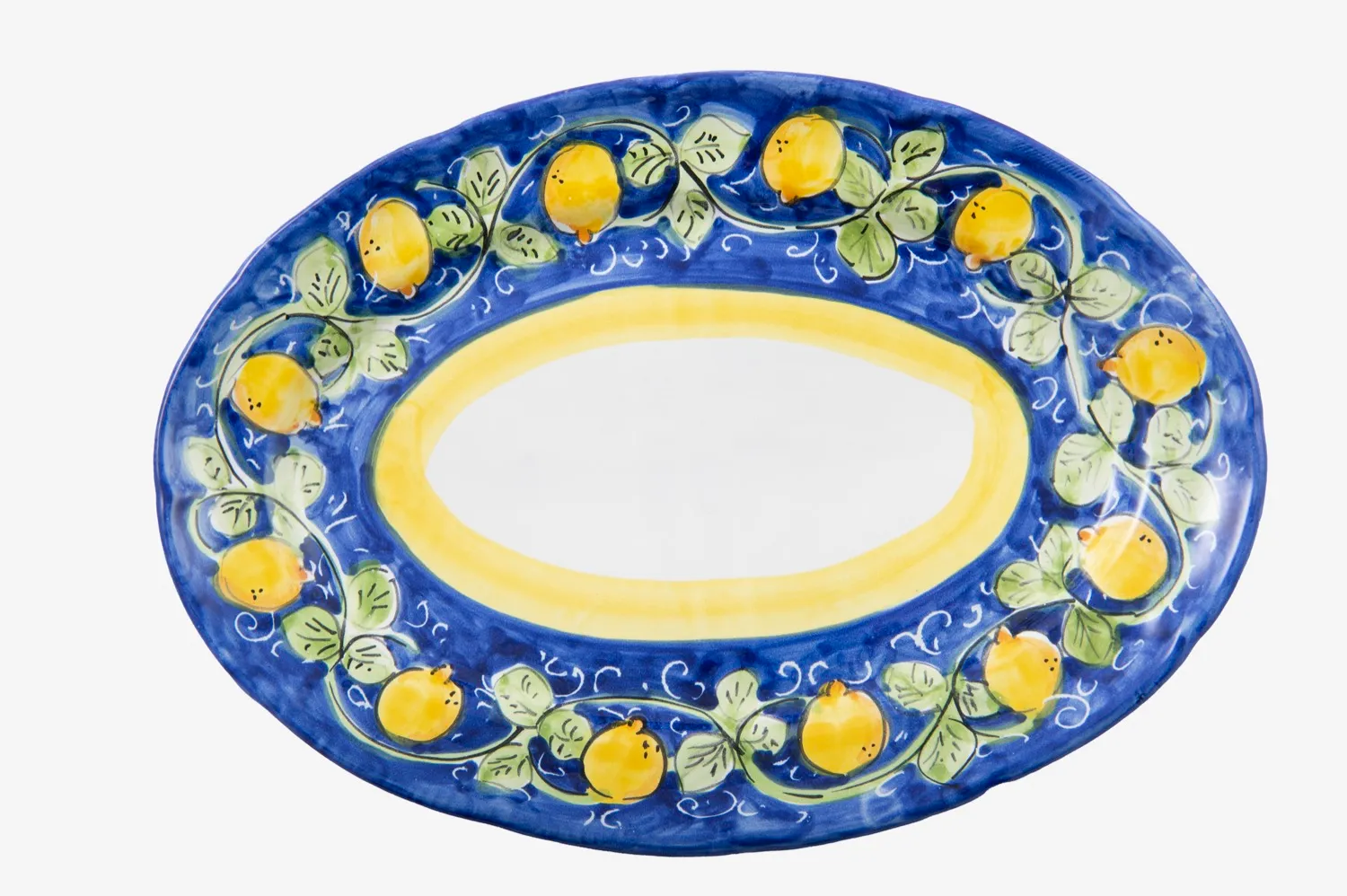 Scalloped Oval Platter with Lemons